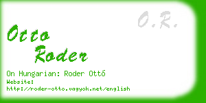 otto roder business card